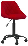 vidaXL Cadeira de escritório veludo vermelho tinto