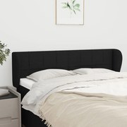 vidaXL Cabeceira de cama c/ abas tecido 147x23x78/88 cm preto
