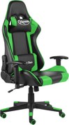 vidaXL Cadeira de gaming giratória PVC verde