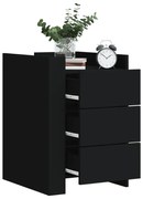 vidaXL Mesa de cabeceira 45x50x65 cm derivados de madeira preto