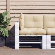 vidaXL Almofadões para paletes 3 pcs tecido bege