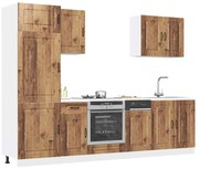 vidaXL 7 peças armário de cozinha conjunto Kalmar madeira velha