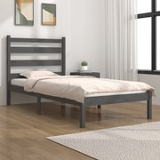 Estrutura de cama pequena solteiro 75x190cm pinho maciço cinza