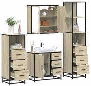 vidaXL 4 pcs conj. móveis casa banho derivados madeira carvalho sonoma