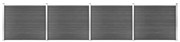 vidaXL Conjunto painel de cerca 699x146 cm WPC preto