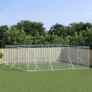 vidaXL Canil de exterior 6x6x2 m aço galvanizado prateado