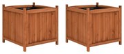 vidaXL Vasos/floreiras 2 pcs 50x50x50 cm madeira de abeto