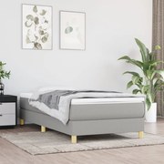 Estrutura de cama 90x200 cm tecido cinza-claro