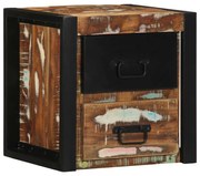 vidaXL Mesa de cabeceira multicor 40x35x40cm madeira maciça recuperada