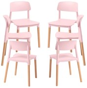 Pack 6 Cadeiras Estin - Rosa
