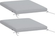 Outsunny Conjunto de 2 Almofadas para Cadeira de Jardim Almofadas 50x50 cm Espuma de Alta densidade Antiderrapantes 50x50 cm Cinza | Aosom Portugal