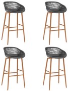 Cadeiras de bar 4 pcs cinzento