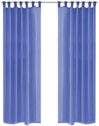 Cortinas em voile 2 pcs 140x175 cm azul real