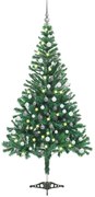 vidaXL Árvore de Natal artificial pré-iluminada com bolas 230 ramos