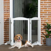 Barreira de Segurança para Cães Barreira de Segurança para Escadas e Portas 154x30x80cm Barreira de Segurança Dobrável com Suporte de Pé para Interior