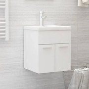 vidaXL Armário lavatório c/lavatório embutido derivados madeira branco