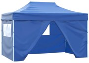 vidaXL Tenda pop-up dobrável com 4 paredes laterais 3x4,5 m azul