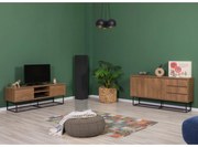 Conjunto de Mobiliário de Sala de Estar Laxus – Nogueira/Preto – 90x39