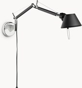 Candeeiro de parede grande regulável com ficha Tolomeo Micro