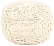 vidaXL Pufe artesanal macramé 45x30 cm algodão
