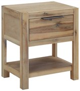 vidaXL Mesa de cabeceira c/ gaveta 40x30x48 cm madeira acácia maciça