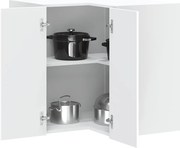 vidaXL Armário canto parede cozinha Lucca derivados de madeira branco