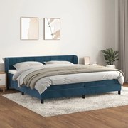 vidaXL Cama com molas/colchão 200x200 cm veludo azul-escuro