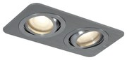 Foco embutido redondo cor de bronze GU10 50mm giratório e inclinável IP44 2-luzes - Alberto Moderno