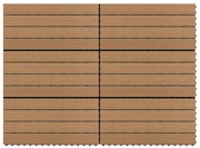 vidaXL Ladrilhos de pavimento 6 pcs WPC 1,08m² 60x30 cm castanho