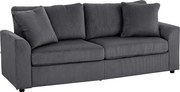 HOMCOM Sofá de 3 Lugares Sofá de Sala de Estar 212x80x88 cm Estofado em Veludo Canelado com 2 Almofadas Desenho Moderno Cinza | Aosom Portugal