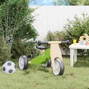 vidaXL Bicicleta de equilíbrio p/ crianças 2 em 1 verde