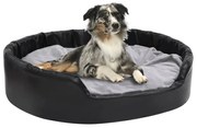 vidaXL Ninho p/ cães 99x89x21 cm pelúcia/couro artificial preto/cinza