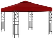 vidaXL Gazebo 3x3 m vermelho tinto
