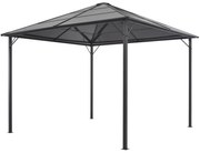 Gazebo com telhado de alumínio 3x3 m preto