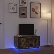 Móvel de TV com luzes LED 100x41x50 cm carvalho fumado