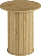 HOMCOM Mesa de apoio redonda Ø 48 cm, mesa de centro com pés canelados para sala, quarto ou espaço pequeno, carvalho | Aosom Portugal