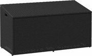vidaXL Caixa de armazenamento para jardim preta 110x50x58 cm vime sintético