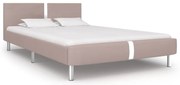 vidaXL Estrutura de cama 140x200 cm couro artificial cappuccino