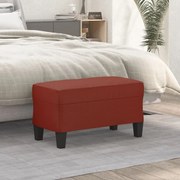 vidaXL Banco 70x35x41 cm couro artificial vermelho tinto
