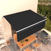 vidaXL Toldo retrátil manual com estore 4,5x3 m antracite