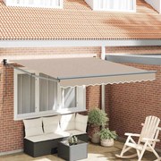 vidaXL Toldo Retrátil Manual Bege 350 x 250 cm tecido