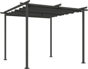 Outsunny Pérgola de jardim 3 x 3 m com teto ajustável, estrutura metálica, proteção UPF30+, toldo para varanda e terraço, cinza escuro | Aosom Portugal