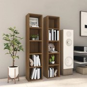 vidaXL Armários para CDs 2 pcs 21x16x93,5cm derivados madeira castanho