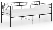 Sofá-cama 90x200 cm metal preto