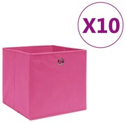 Caixas arrumação 10 pcs 28x28x28 cm tecido-não-tecido rosa