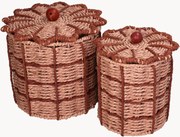 Cestos de arrumação artesanais Clara, conjunto de 2