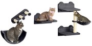 PawHut Prateleiras de Escalada para Gatos de Parede Conjunto de Pratel