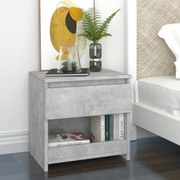 vidaXL Mesa de cabeceira 40x30x39 cm contraplacado cinzento cimento
