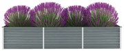 vidaXL Canteiro elevado de jardim aço galvanizado 240x80x45cm cinzento