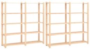 vidaXL 2 unidades arrumação 5 prateleiras 170x38x170cm pinho 500 kg